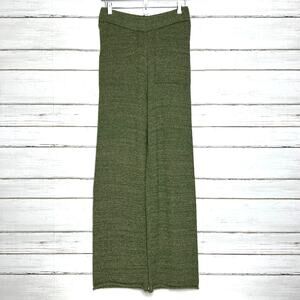Easel Green Knit Wide Straight Leg Pants Size Small